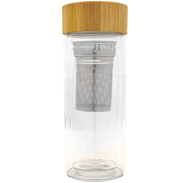 Glas-Teeflasche mit Sieb