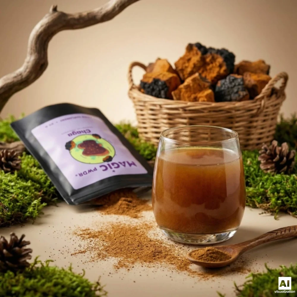 Magic Pwdr Chaga, 10:1-Fruchtkörper-Extrakt in Pulverform.