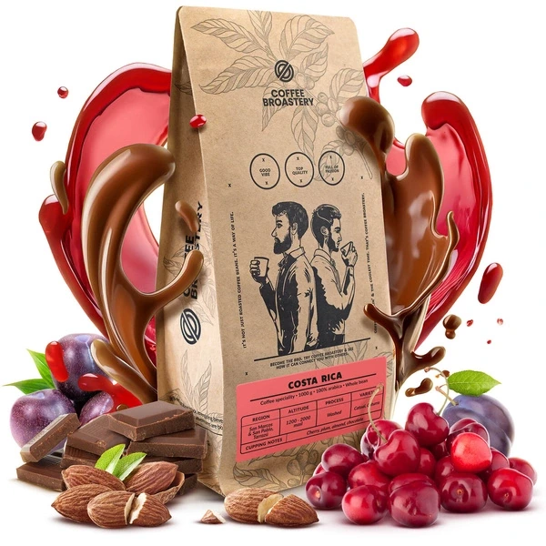 Bro Coffee Roastery Costa Rica San Rafael – Spezialitätenkaffee-Bohnen mit Noten von Kirschen, Pflaumen und Mandeln.