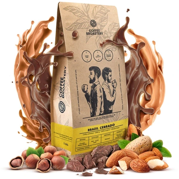 Bro Coffee Roastery – „Brazil Cerrado Premium“-Kaffeebohnen mit Mandeln, Schokolade und Nüssen.