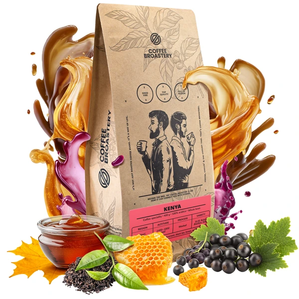 Bro Coffee Roastery Kenya Nyeri – Spezialitätenkaffee-Bohnen mit Noten von schwarzen Johannisbeeren, Honig und schwarzem Tee.