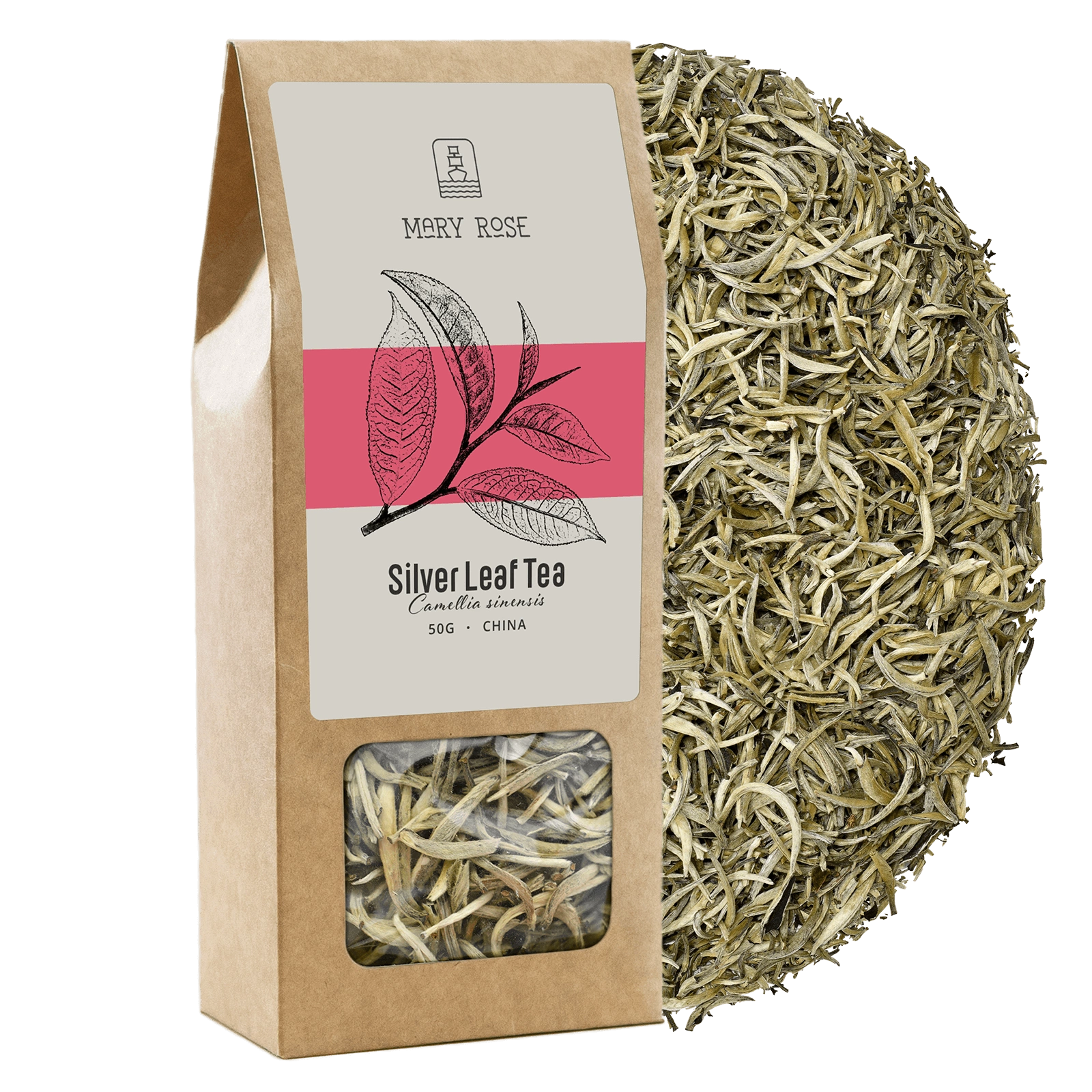 Mary Rose White Silver Leaf Tee