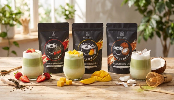 Mary Rose Matcha-Latte – aromatisierter Matcha mit Früchten und Kokosnuss