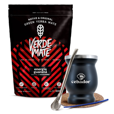 Mate Tee Set Verde Mate Energia Guarana 500g TermoMate + Bombilla