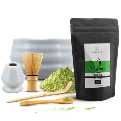 PREMIUM-Set zur Zubereitung von Matcha-Tee: japanischer Bio-Matcha 30g + Zubehör