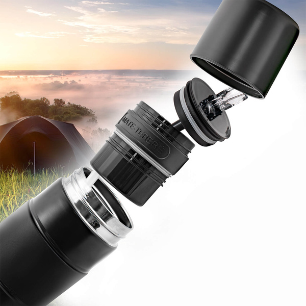 Yerbomos XL ALL IN ONE - 750 ml - Mate Becher, Thermosflasche und Bombilla in einem Zubehör (schwarz)