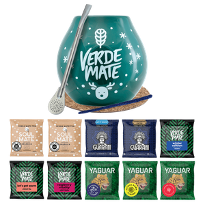 Yerba Mate Set 10x50g Winterkürbis Bombilla