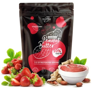 Nustino – Erdnussbutter in Pulverform – Strawberry (ohne Zuckerzusatz) 400 g