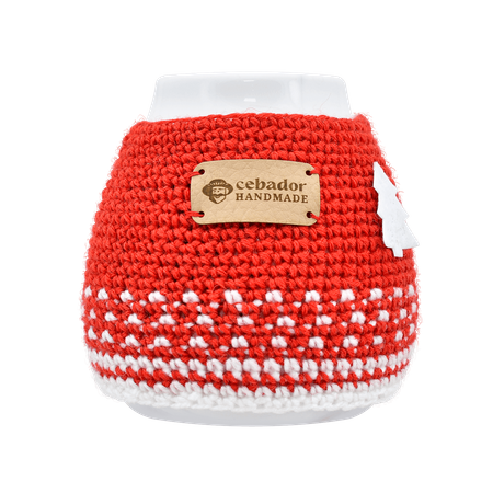 Gehäkelter Pullover für Mate Becher Papa Noel