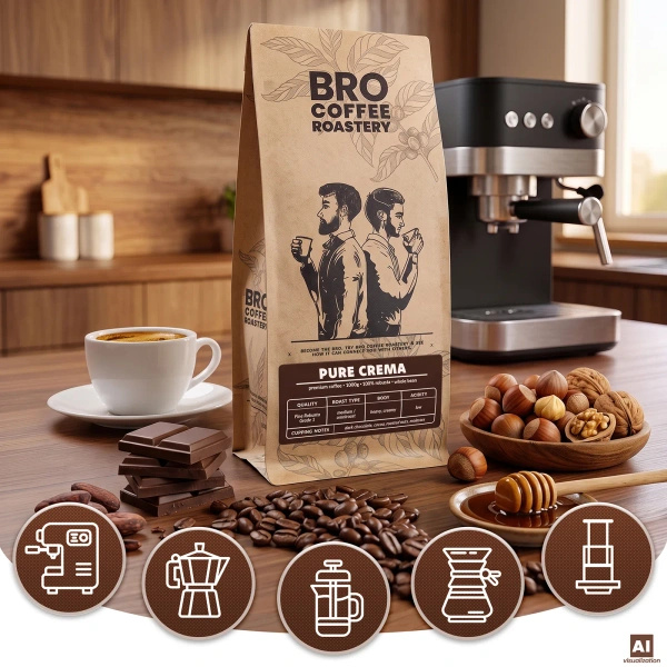 Bro Coffee Roastery – Bohnenkaffee Pure Crema 1 kg