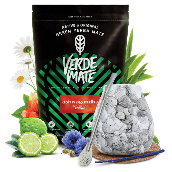 Mate Tee Set Verde Mate 500g 0,5kg Kalebasse + Bombilla