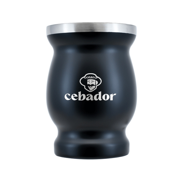 TermoMate Cebador – Thermobecher für Mate Tee – 190 ml (schwarz)