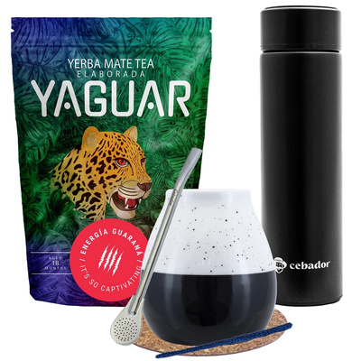 Mate Tee Yaguar Energia 500g Set + Thermoskanne