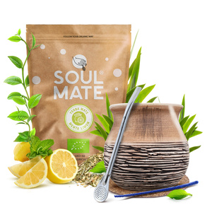 Mate Tee Set Soul Mate Organica Menta Limon 500g 0,5kg Kalebasse + Bombilla