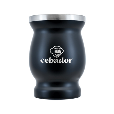TermoMate Cebador – Thermobecher für Mate Tee – 190 ml (schwarz)