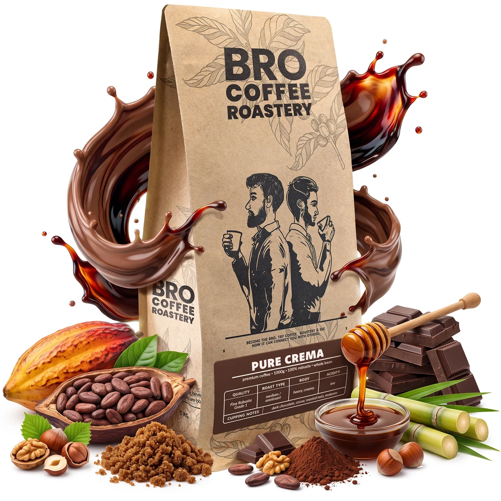 Bro Coffee Roastery Pure Crema - 100 % Robusta-Kaffee
