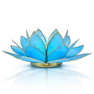 Kerzenständer "Lotusblume" - blau