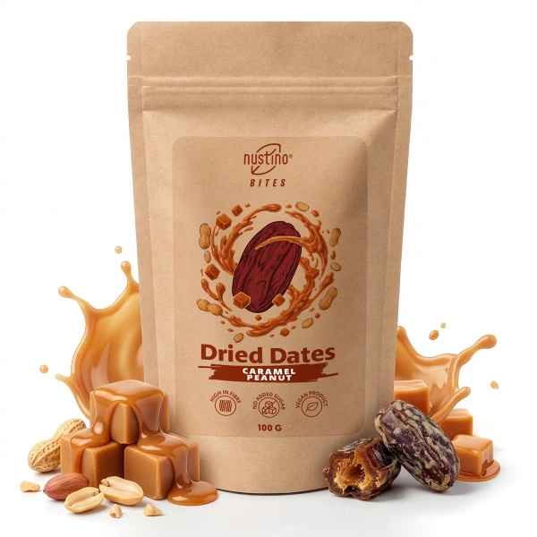 Nustino Bites – Getrocknete Datteln – Caramel Peanut 100 g