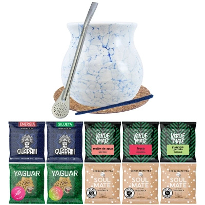 SetYerba Verde Mate Green 500g Mate Becher Bombilla 10x50g
