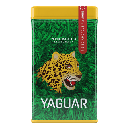 Yerbera – Dose + Yaguar Amore 500 g 0,5 kg – Kräuter- und Früchte-Mate Tee aus Brasilien 