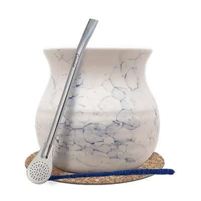 Starter Set Mate Becher/ Mate Becher + Bombilla 19cm Yerba Mate