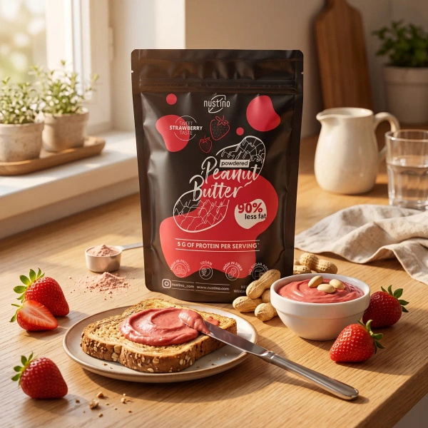 Erdnussbutterpulver-Set Nustino: Classic + Strawberry 2x400g