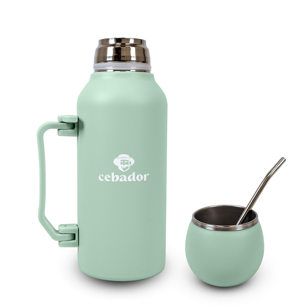 YerbaGo – Thermos mit Kalebasse und Bombilla 1,3 L – pistazie