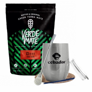 Mate Tee Set: Verde Mate Deer 500g + TermoLid + Bombilla