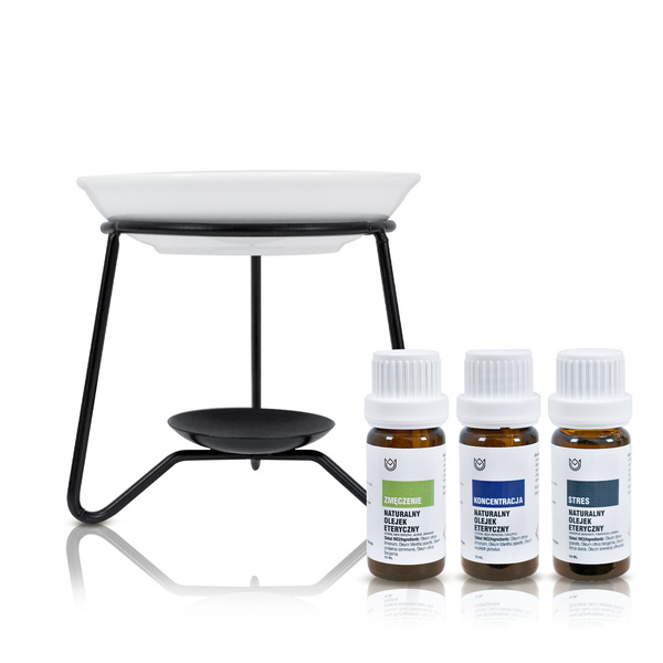 Aromatherapie-Set: natürliche ätherische Öle + Duftlampe