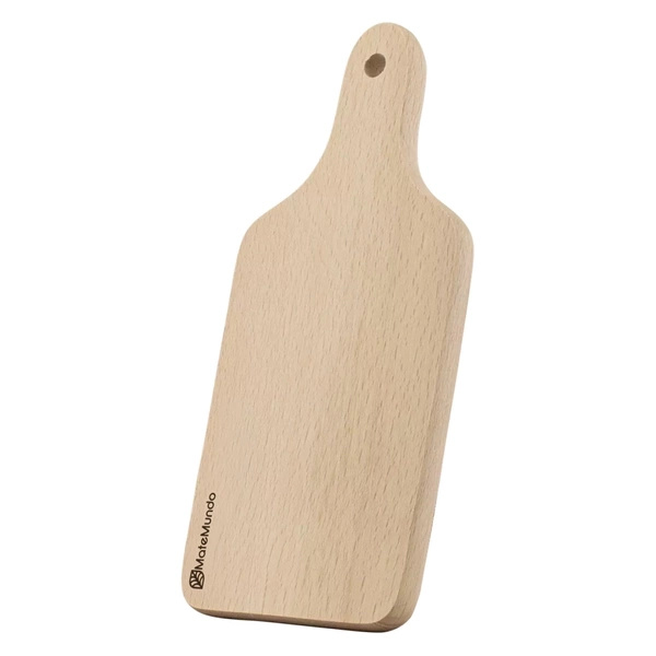 Schneidebrett aus Holz mit MateMundo-Logo