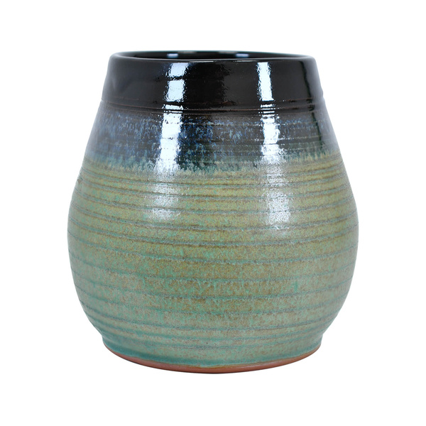 Keramische Mate Becher Niebla (schwarz-grün) 300 ml – Crater-Serie