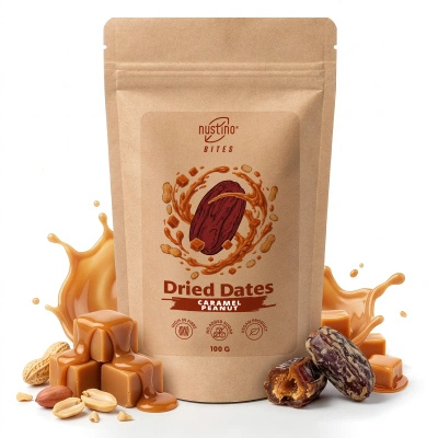 Nustino Bites – Getrocknete Datteln – Caramel Peanut 100 g