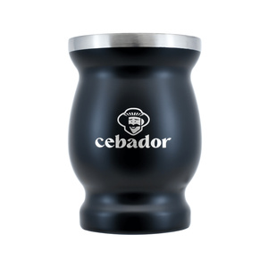 TermoMate Cebador – Thermobecher für Mate Tee – 190 ml (schwarz)