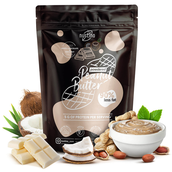 Nustino – Erdnussbutter in Pulverform – White Chocolate & Coconut (ohne Zuckerzusatz) 400 g