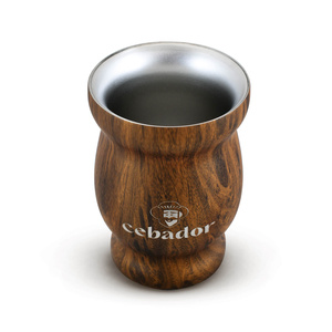 TermoMate Cebador – Thermobecher für Mate Tee – 190 ml (holzfarben)