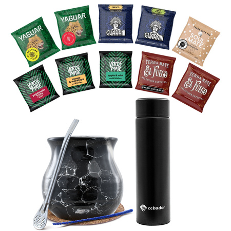 Mate Tee Set 500g Mate Becher 10x50g Thermosflasche