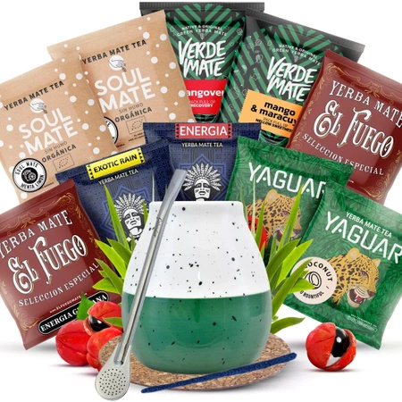 Mate Tee Set 10x50g Kalebasse + Bombilla