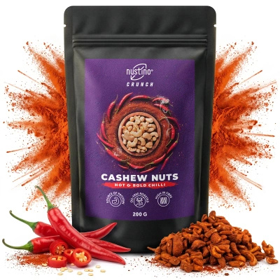 Nustino Crunch – Geröstete Cashewkerne – Hot & Bold Chilli 200 g