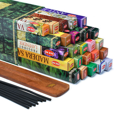 Räucherstäbchen HEM mix + Hölzerner Räucherstäbchenhalter