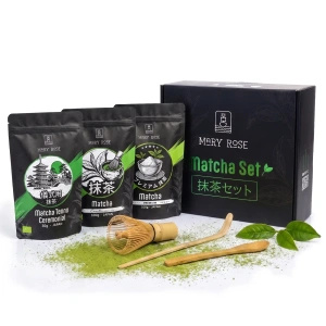 Geschenkset: 3x japanischer Matcha + Bambuszubehör