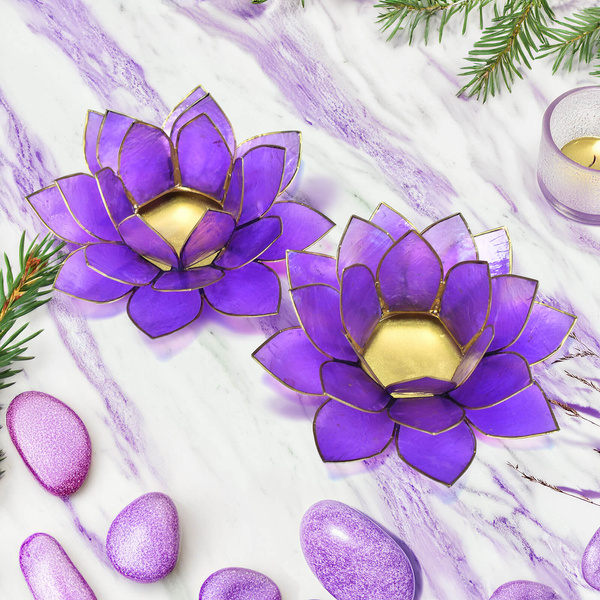 Kerzenständer "Lotosblume" - lila