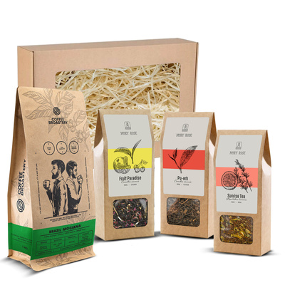 Geschenkset mit Bro Coffee Roastery Kaffee und Mary Rose Tee