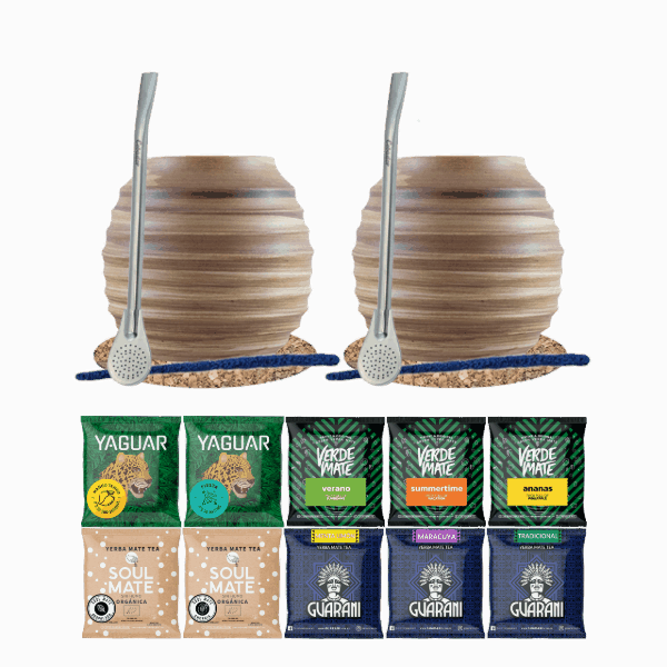 Mate Tee Set 10x50g 2x Kalebasse + 2x Bombilla