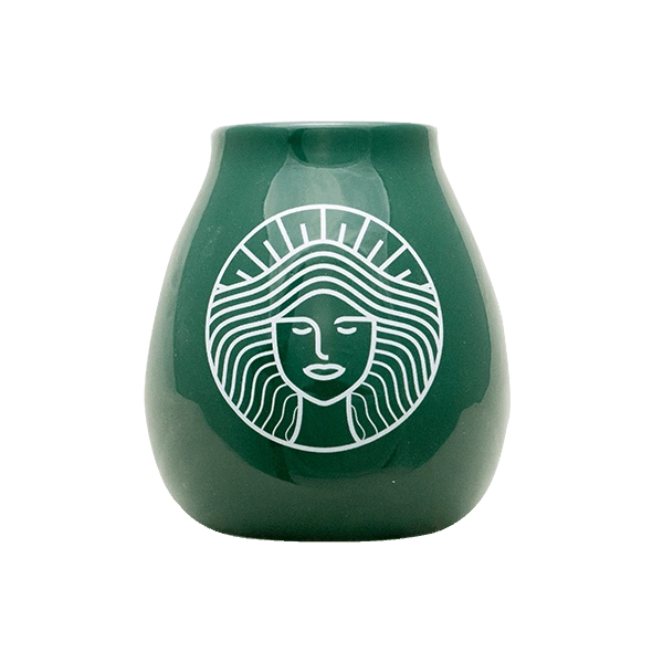 Abmessungen der Pachamama Mate-Kalebasse aus Keramik: Höhe 9,5 cm, Durchmesser 8 cm
