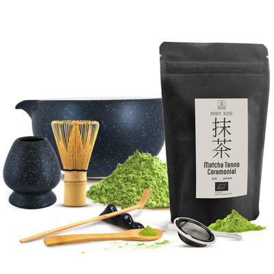 Zeremonielles Set zur Zubereitung von Matcha-Tee: japanischer Bio-Matcha 30g + Zubehör