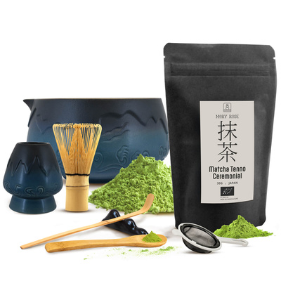 Zeremonielles Set zur Zubereitung von Matcha-Tee: japanischer Bio-Matcha 30g + Zubehör