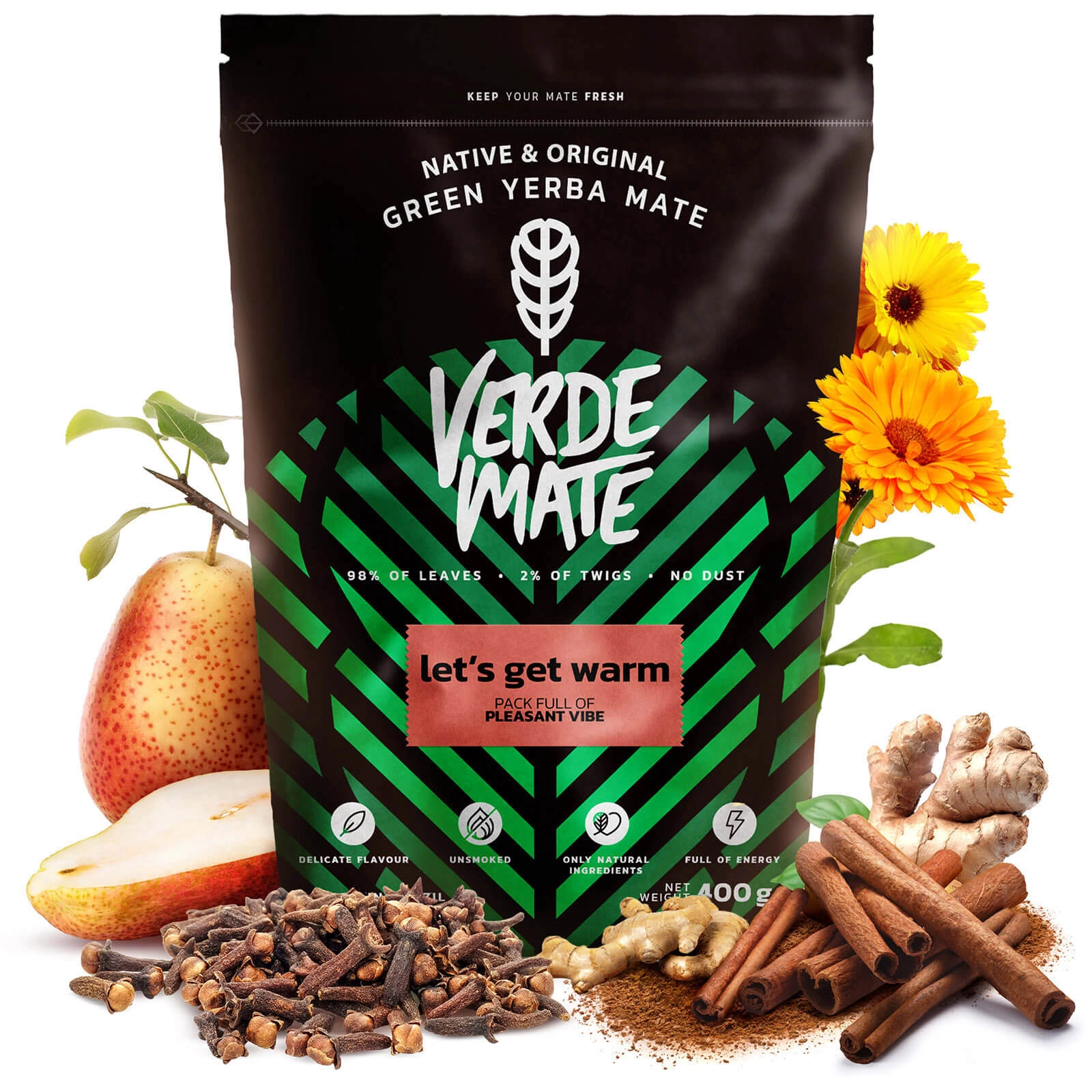 Verde Mate Let's Get Warm – packaging