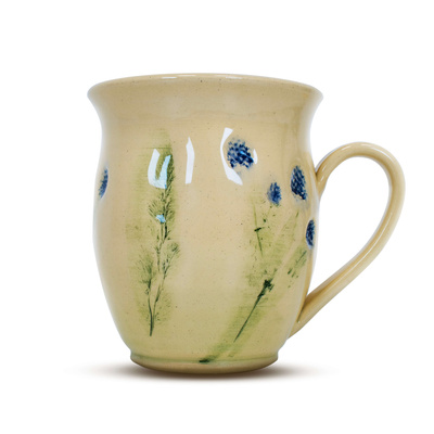 Keramikbecher Flora Blue 350 ml – Serie Crater