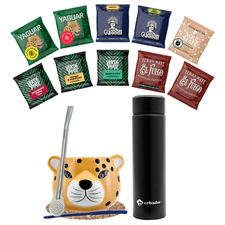 Mate Tee Set 500g Mate Becher 10x50g Thermosflasche
