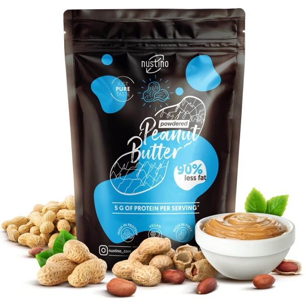 Geschenkset mit Erdnussbutterpulver Nustino: Pure + Chocolate + Pistachio & Chocolate 3x400g